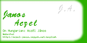 janos aczel business card