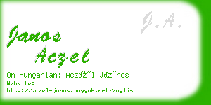 janos aczel business card